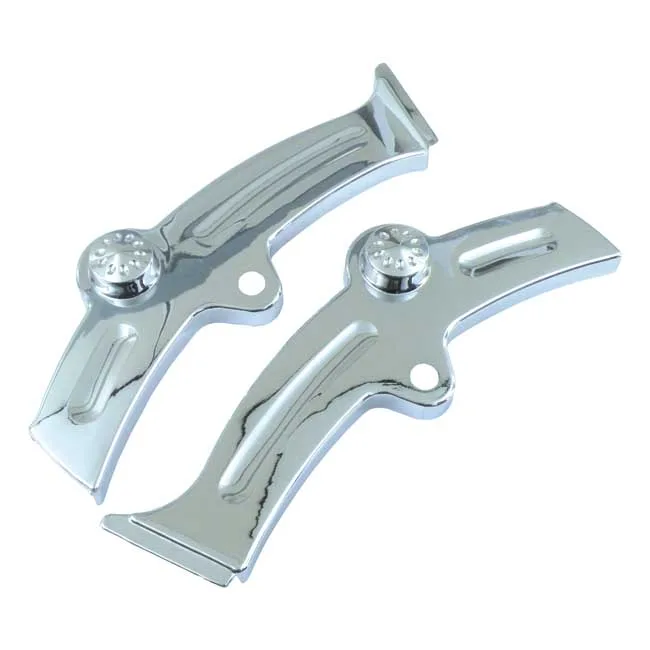 Softail swingarm covers Slotted. Chrome BIG BLOCK PARTS
