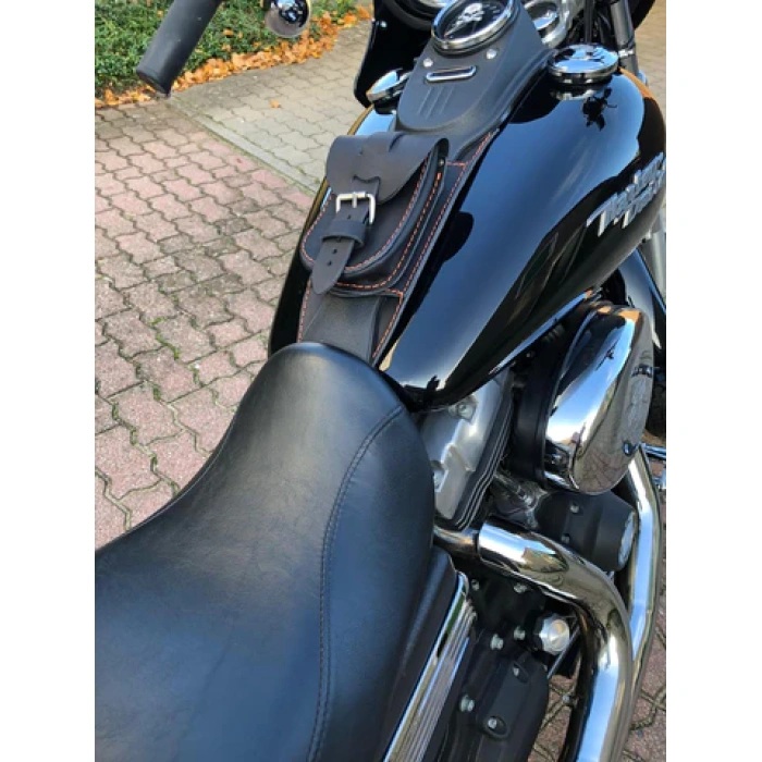 BBP Custom Tankpad schwarz / orange passend für Harley-Davidson Dyna Street Bob Lowrider bis 2017 IMG 20201107