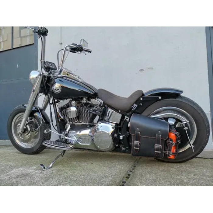 BBP Custom Hulk Schwarz/Orange Swing Bag mit Flaschenhalter, passend für Harley-Davidson Softail IMG 20181205 131846 480x480 jpg