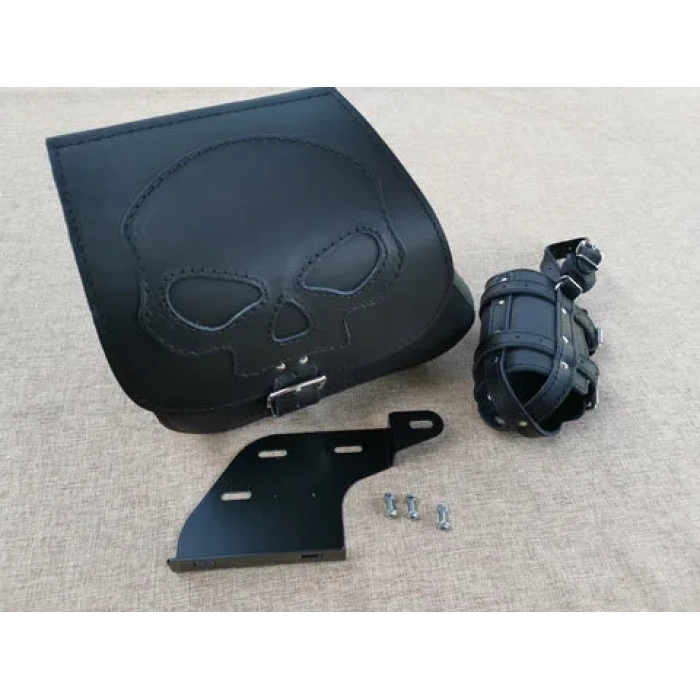 BBP Custom Dyna Skull Black + Halterung passend für Street Bob Swing Bags IMG 20190820 090927 480x480 jpg