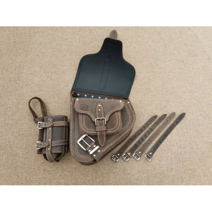 BBP Custom Hades Brown Swing Bag mit Flaschenhalter, passend für Harley-Davidson Softail IMG 20190925 104119 480x480 jpg