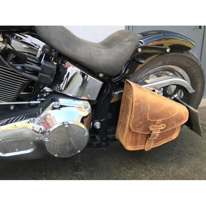 BBP Custom Odin Hellbraune Schaukeltasche, passend für Harley-Davidson Softail