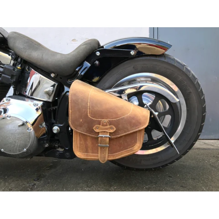 BBP Custom Odin Hellbraune Schaukeltasche, passend für Harley-Davidson Softail