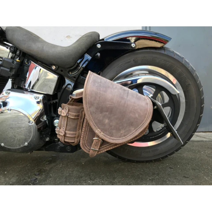 BBP Custom Diablo Brown Schaukeltasche mit Flaschenhalter passend für Harley-Davidson Softail