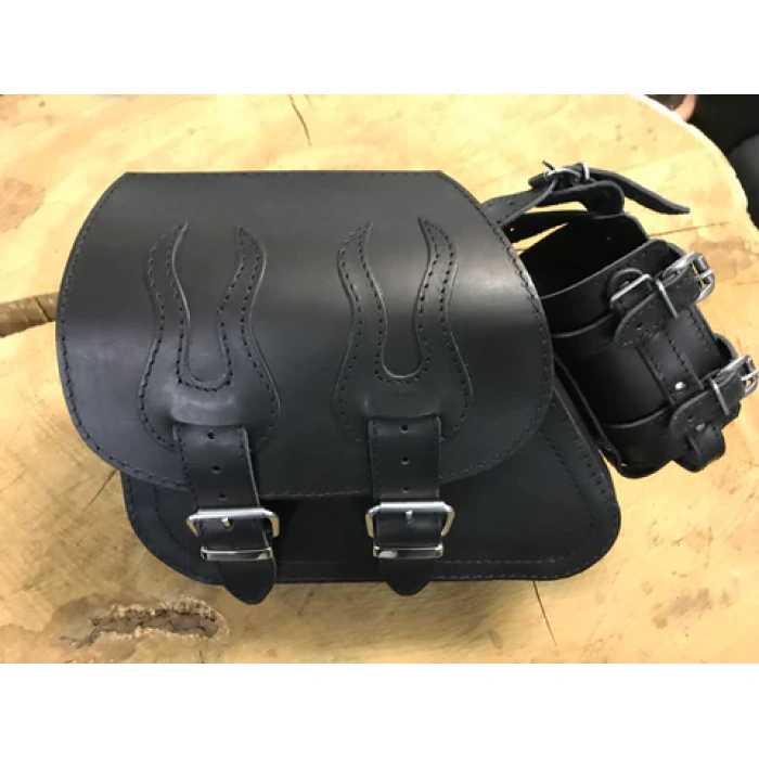 BBP Custom Dyna Flame Black + Halterung passend für Street Bob Swing Bags