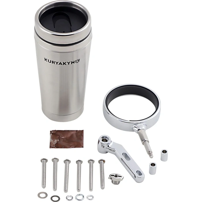 BBP Custom UNIVERSAL DRINK HOLDER WITH STAINLESS CUP CHROME 06030402 jpg