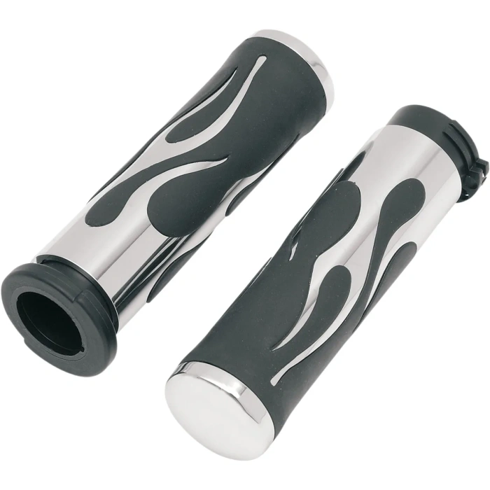 BBP Custom GRIPS FLAME TOURING CHROME/RUBBER 06300613 jpg