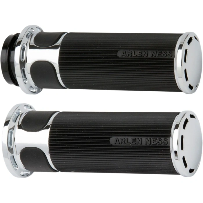 BBP Custom GRIPS SLOT TRACK FUSION THROTTLE BY WIRE CHROME 06301025 jpg