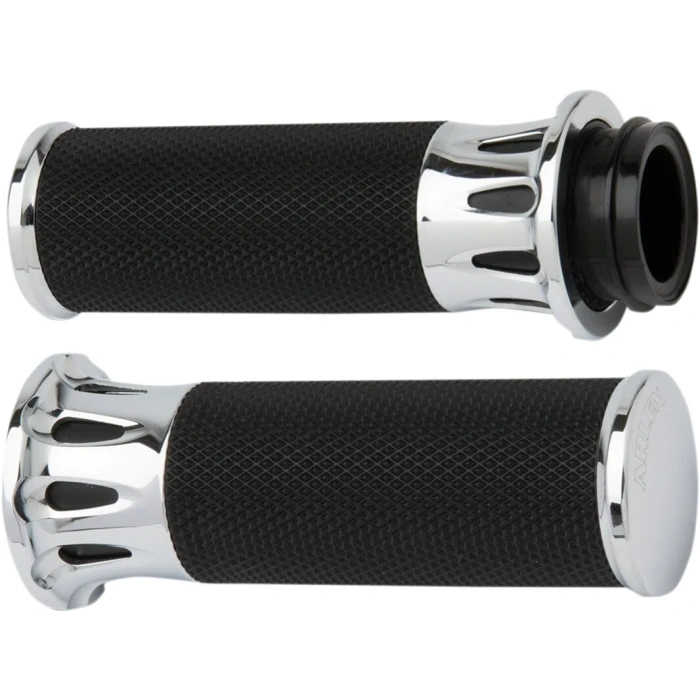 BBP Custom GRIPS DEEP CUT FUSION THROTTLE BY WIRE CHROME 06301035 jpg