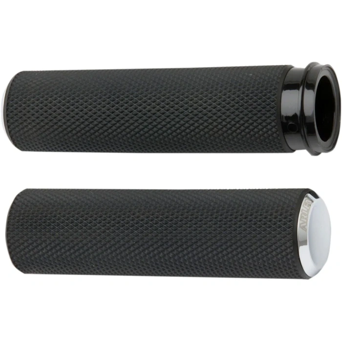 BBP Custom GRIPS KNURLED FUSION THROTTLE BY WIRE CHROME 06301043 jpg