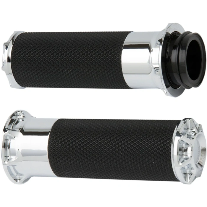 BBP Custom GRIPS BEVELED FUSION THROTTLE BY CABLE CHROME 06301162 jpg