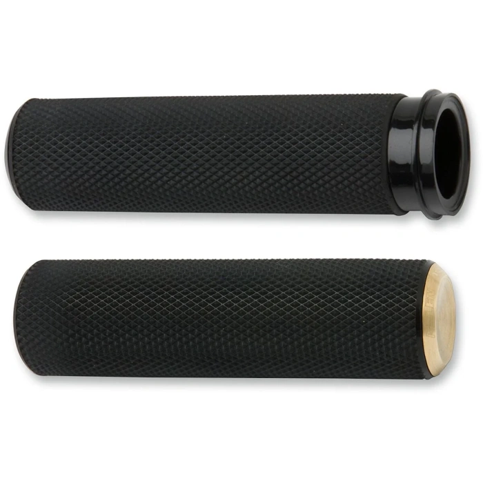 BBP Custom GRIPS KNURLED FUSION THROTTLE BY CABLE BLACK BRASS ENDCAP 06301478 jpg