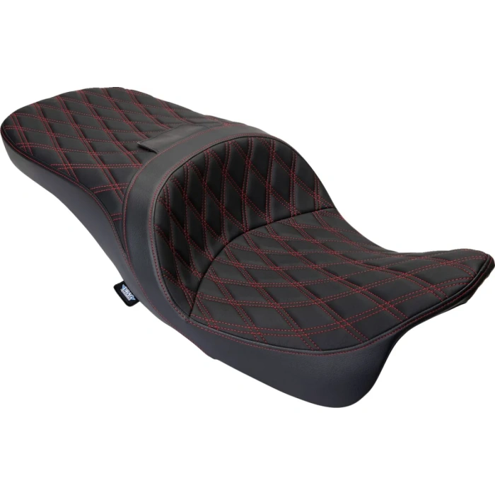 BBP Custom Seat Freedom Vinyl Double Diamond Red Stitch FLH 2009-2023 08011484 jpg