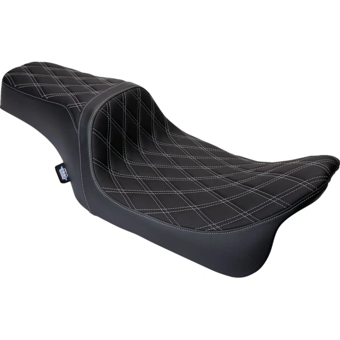 BBP Custom Seat Predator 1-up Vinyl Double Diamond Silver FLH 2008-2023 08011489 jpg