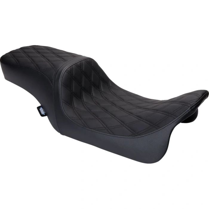 BBP Custom Seat Predator 2-Up Vinyl Dbl Diamond Blk Stitch FLH 2008-23 08011490 jpg