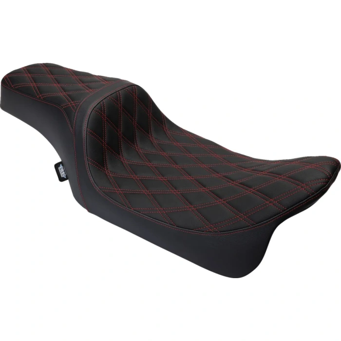 BBP Custom Seat Predator 1-up Vinyl Double Diamond Red FLH 2008-2023 08011491 jpg