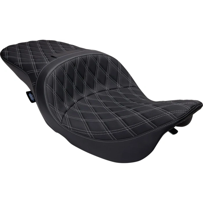 BBP Custom Seat Freedom Tour, Bk DD w/Sv stch vinyl, FLHT/R/X,FLHTC/U/G 08011506 jpg