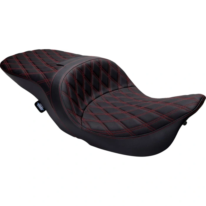 BBP Custom Seat Freedom Tour, Bk DD w/Rd stch vinyl, FLHT/R/X,FLHTC/U/G 08011507 jpg