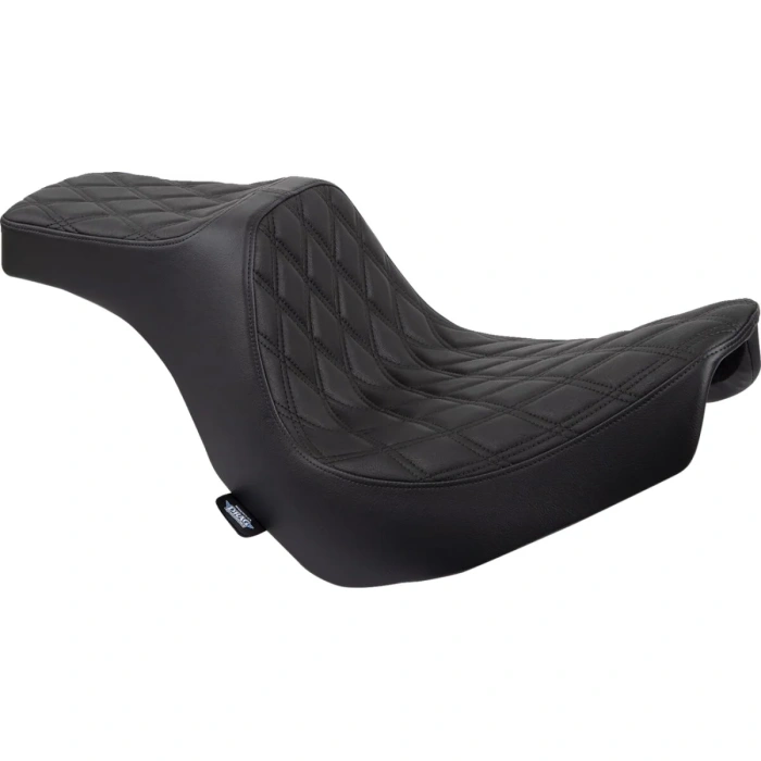 BBP Custom Predator III Seat - Double Diamond - Black w/ Black Stitching - Softail 18+ 08021491 jpg