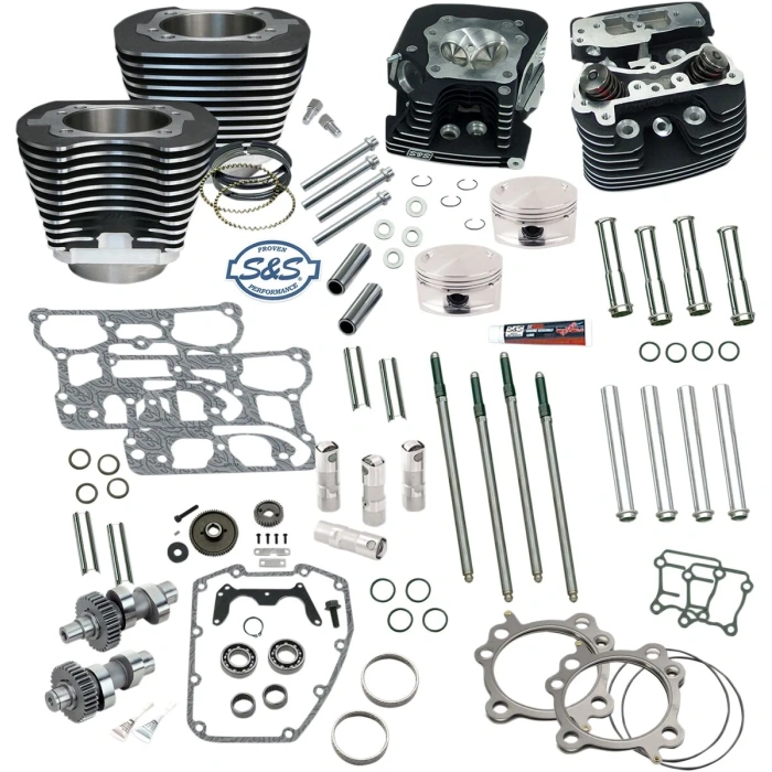 BBP Custom SUPER STOCK 95" HOT SET UP KITS® FOR 88" ENGINES-WRINKLE BLACK 09031291 jpg