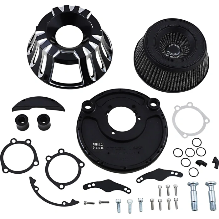 BBP Custom AIR CLEANER KIT INVERTED BIG SUCKER DEEP CUT BLACK 10101213 jpg