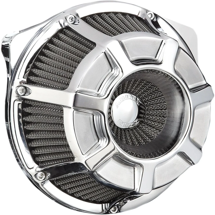 BBP Custom AIR CLEANER KIT INVERTED BIG SUCKER BEVELED CHROME 10101216 jpg