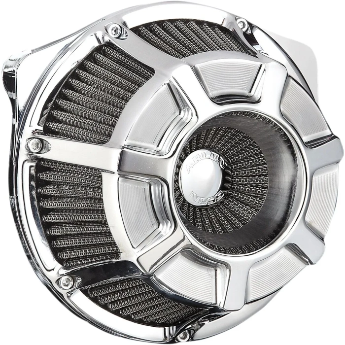 BBP Custom AIR CLEANER KIT INVERTED BIG SUCKER BEVELED CHROME 10102089 jpg