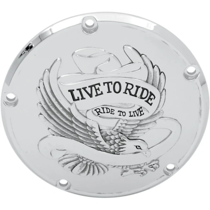 BBP Custom LIVE TO RIDE DERBY COVER CHROME 5-HOLE 11070157 jpg