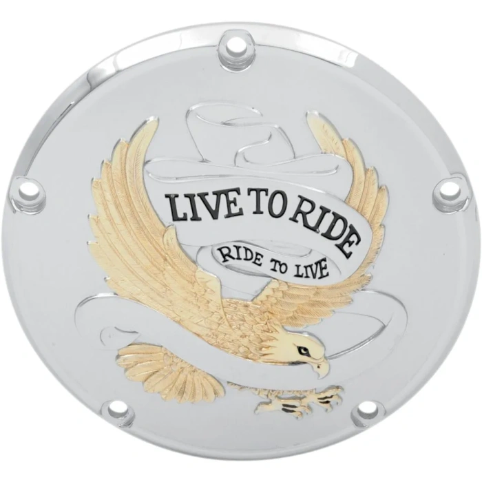 BBP Custom LIVE TO RIDE DERBY COVER GOLD 5-HOLE 11070158 jpg
