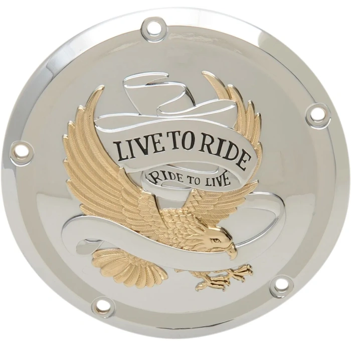 BBP Custom COVER DERBY 5-HOLE LIVE TO RIDE CHROME/GOLD 11070555 jpg