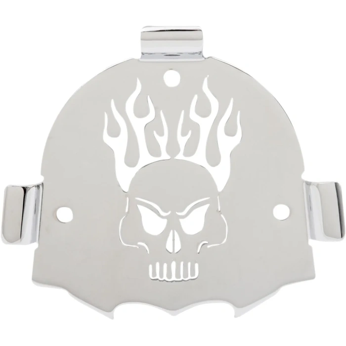 BBP Custom SKULL STEEL BACKREST INSERT CHROME FOR ROUND BACKRESTS 15060021 jpg