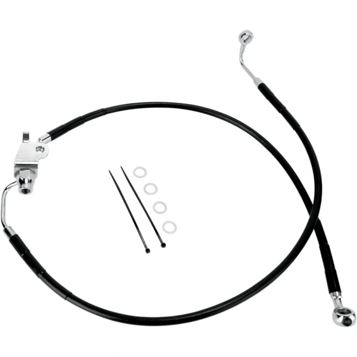 BBP Custom REAR BRAKE LINE BLACK VINYL COATED STAINLESS STEEL 17412961 jpg