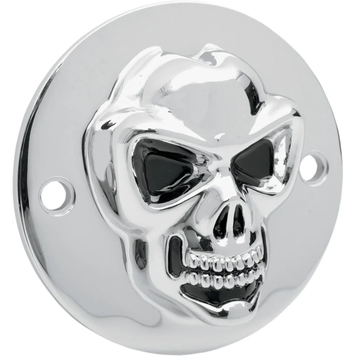 BBP Custom 3-D SKULL POINT COVER CHROME 2-HOLE 19020185 jpg