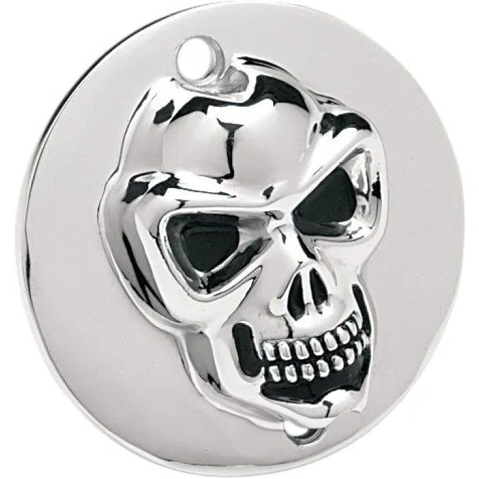 BBP Custom 3-D SKULL POINT COVER CHROME 2-HOLE 19020186 jpg