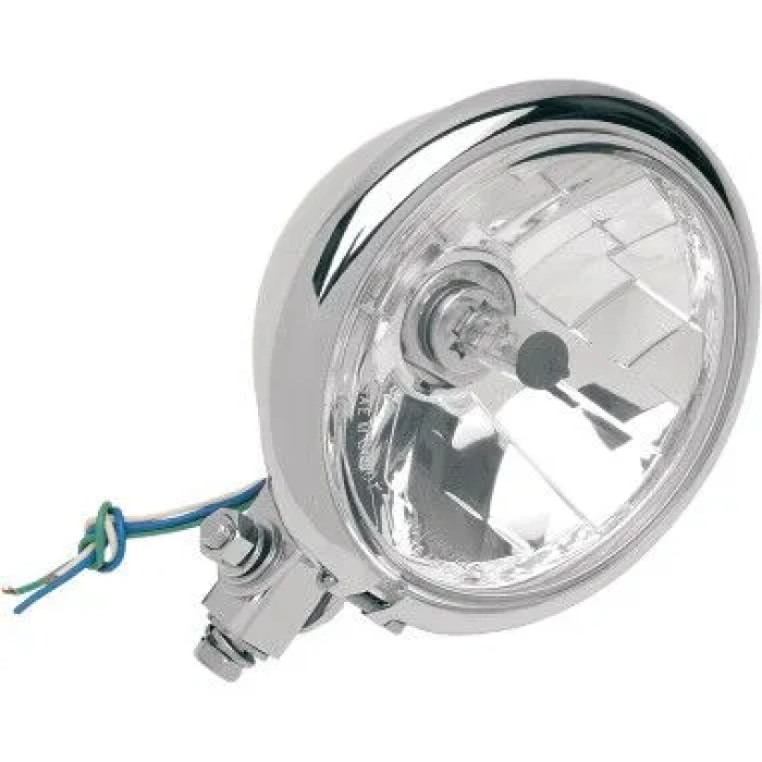 BBP Custom CHROME 5-3/4" DIAMOND-STYLE BOTTOM-MOUNT HEADLIGHT ASSEMBLY FOR SPRINGER 20011116 jpg