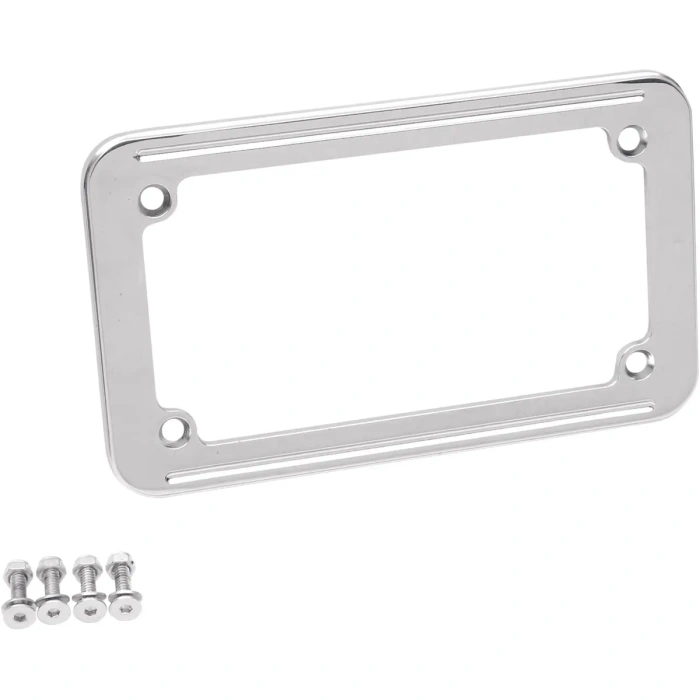 BBP Custom LICENSE PLATE FRAME 4" X 7" CHROME 20300214 jpg