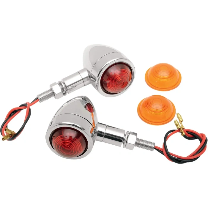 BBP Custom MINI-BULLET MARKER LIGHTS AMBER/RED LENS CHROME 20400276 jpg