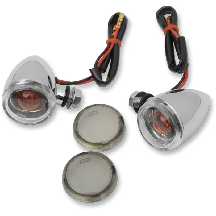 BBP Custom MINI-DEUCE MARKER LIGHTS BOLT-MOUNT CLEAR/SMOKE LENS CHROME 20400530 jpg