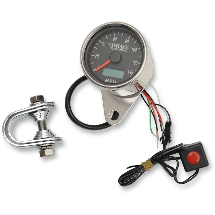 BBP Custom ELECTRONIC SPEEDOMETER 2.4" POLISHED BLACK FACE 22100174 jpg