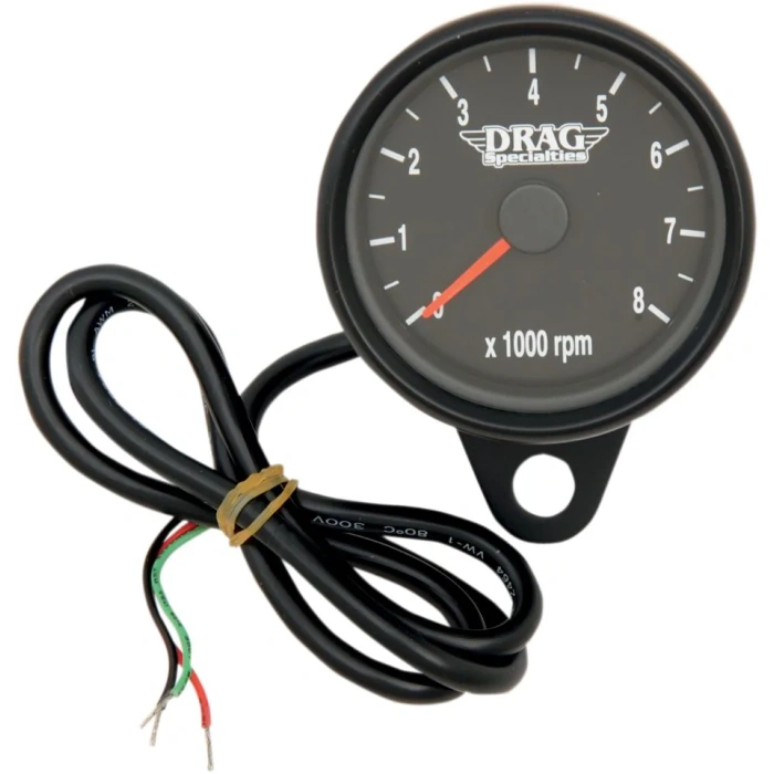 BBP Custom 2.4" TACHOMETER 8000RPM LED BLACK HOUSING BLACK FACE 22110125 jpg