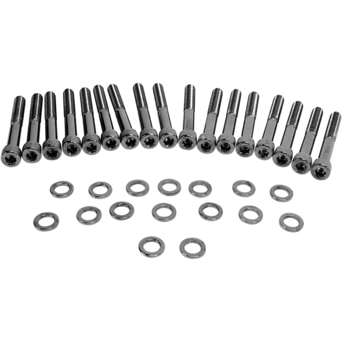 BBP Custom BLACK CHROME SOCKET-HEAD PRIMARY COVER BOLT KIT KNURLED 24010574 jpg