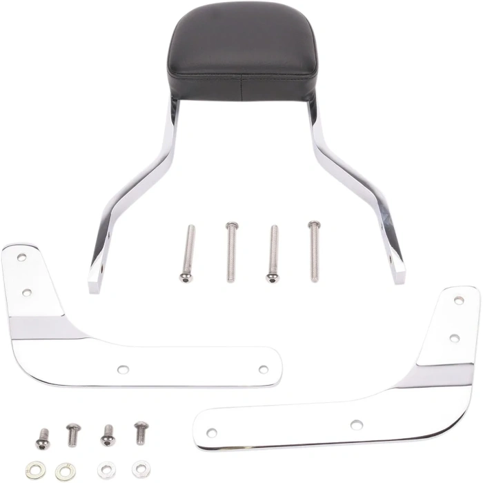 BBP Custom SHORT SQUARE SISSY BAR WITH PAD CHROME BLV25610 jpg