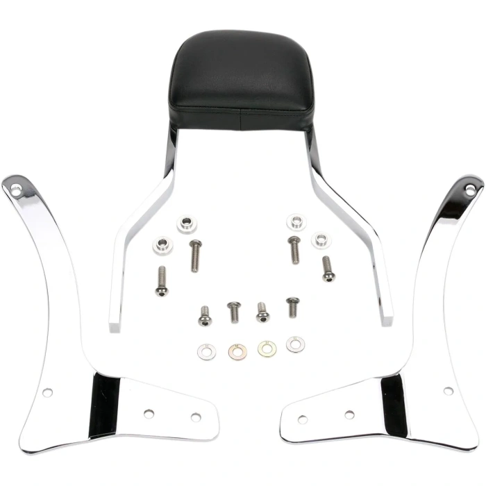 BBP Custom SHORT SQUARE SISSY BAR WITH PAD CHROME BLV25740 jpg