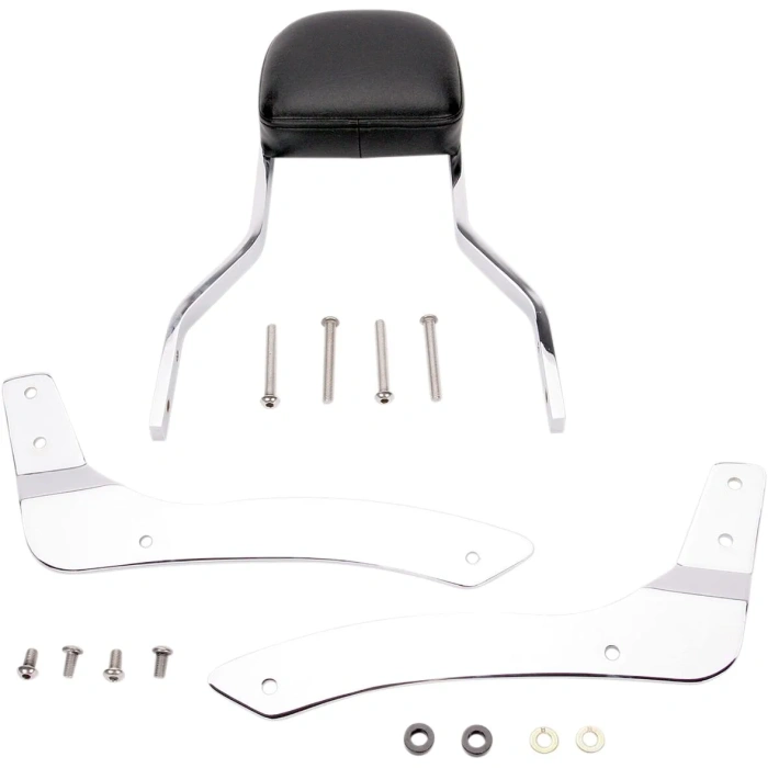 BBP Custom SHORT SQUARE SISSY BAR WITH PAD CHROME BLV25825 jpg