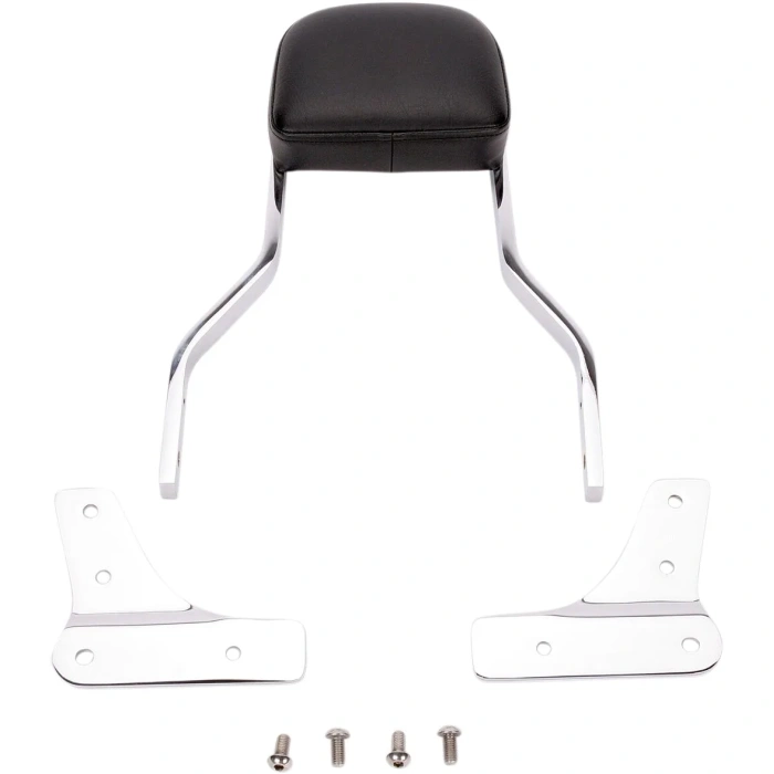 BBP Custom SHORT SQUARE SISSY BAR WITH PAD CHROME BLV25940 jpg