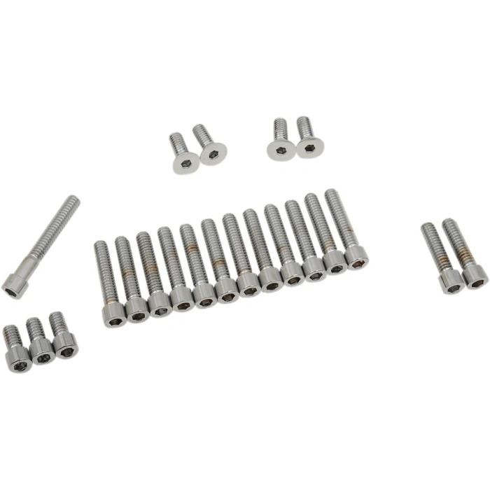 BBP Custom CHROME SOCKET-HEAD PRIMARY/CAM COVER BOLT KIT SMOOTH DS190755S jpg