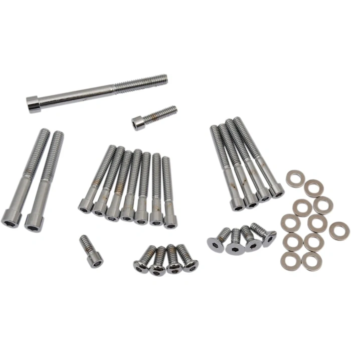 BBP Custom CHROME SOCKET-HEAD SPROCKET COVER BOLT KIT SMOOTH DS190863S jpg