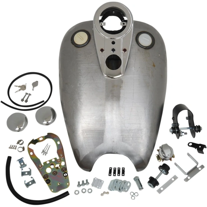 BBP Custom RUBBER MOUNT QUICKBOB GAS TANK EXTENDED 2" 3.9 GALLON W/ DASH DS391348 jpg