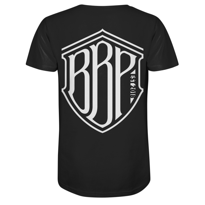 BBP Custom BBP Shirt mit Front und Back Logo in schwarz - Mens Organic V-Neck Shirt back mens organic v neck shirt 272727