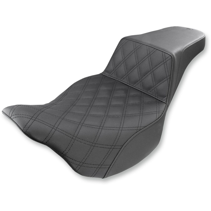 BBP Custom 2-UP SEAT STEP UP LS FRONT|REAR VINYL|SADDLEGEL™ PLAIN BLACK 08011050 jpg